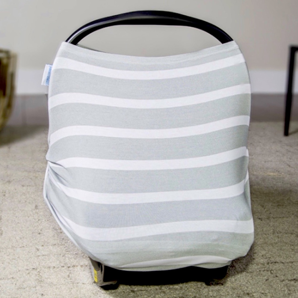 Canopy Couture Jersey Stretch Car Seat Cover - Gray Stripes
